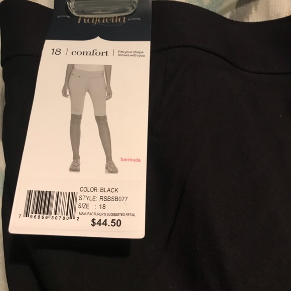 Brand New Rafaella Womans Black Bermudas Fits Your Shape Size 18 - Picture 4 of 4